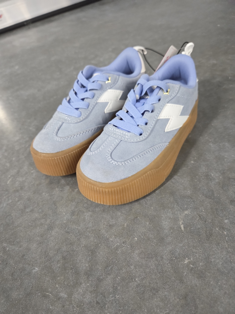NWT Justice Light Blue White Platform Sneakers Gum Sole Size 13